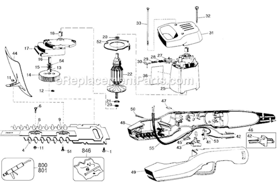 Page A Diagram and Parts List for TR130 Type 1 Black and Decker Hedge Trimmer